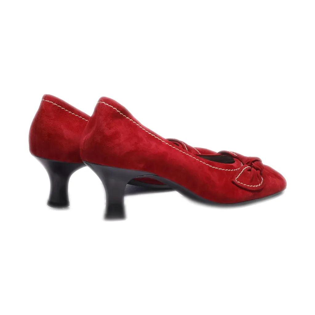 Gabor Mid-Heel Shoes Suede Red Colour For Women