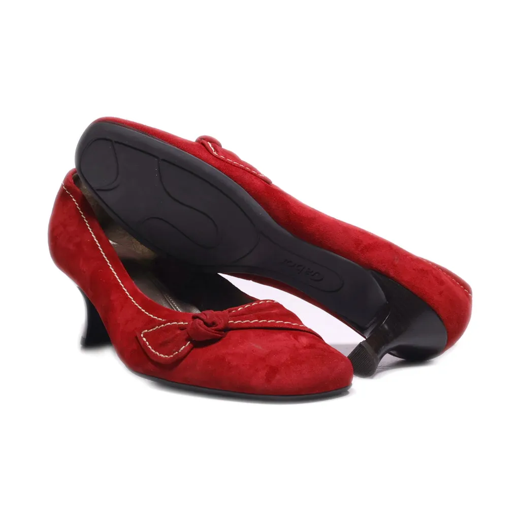 Gabor Mid-Heel Shoes Suede Red Colour For Women