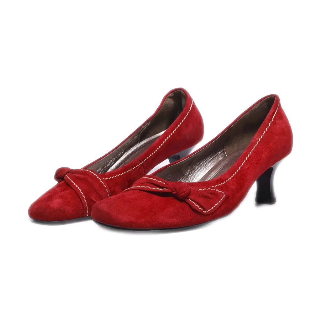 Gabor Mid-Heel Shoes Suede Red Colour For Women