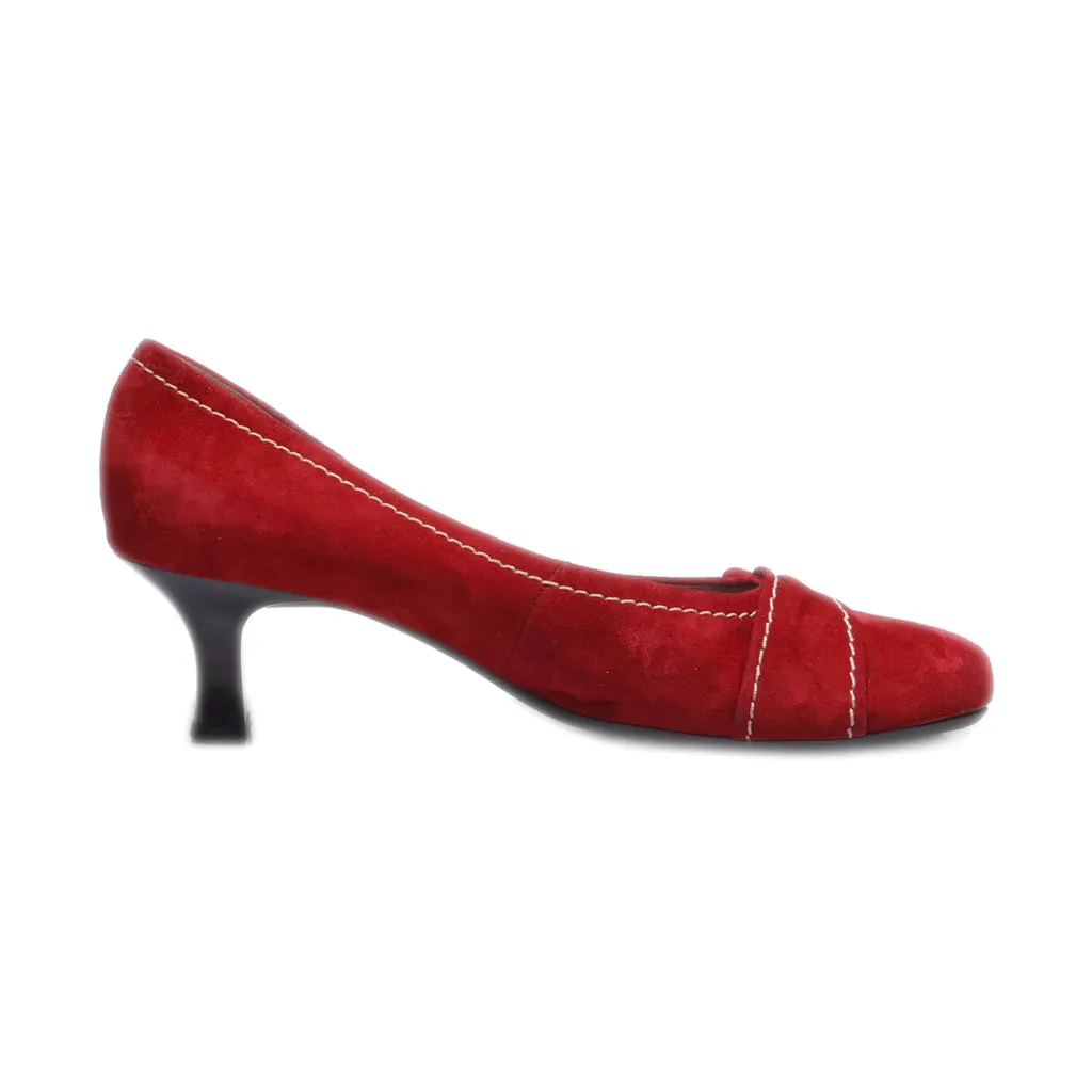 Gabor Mid-Heel Shoes Suede Red Colour For Women