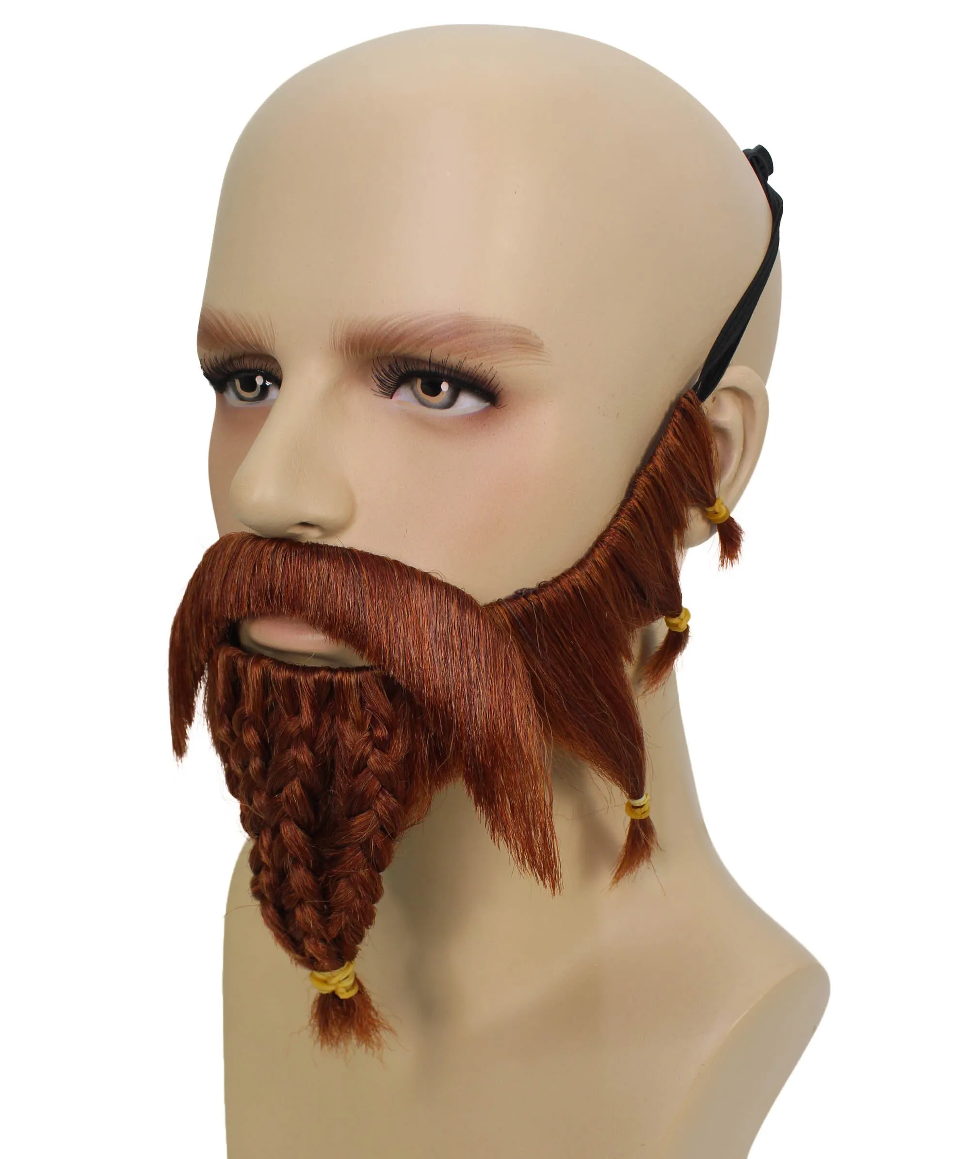 HPO Adult Men's Brown Mustache & Beard Set| Perfect for Halloween and Cosplay| Flame-retardant Synthetic Material