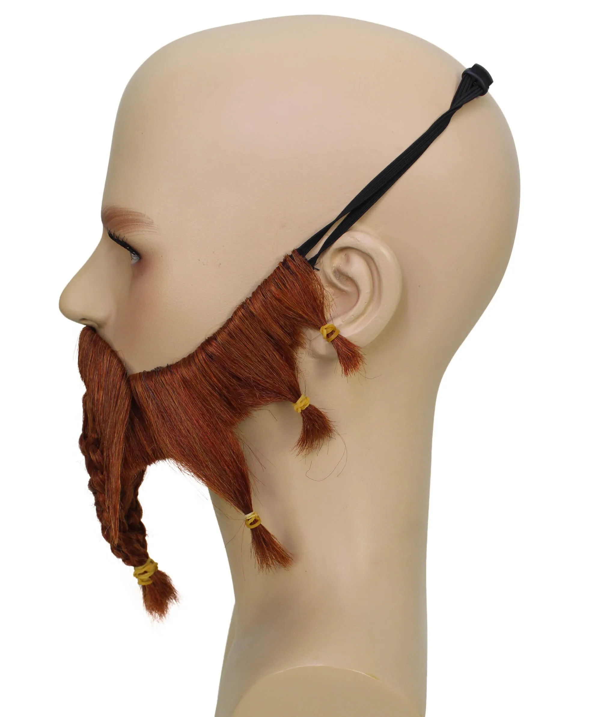 HPO Adult Men's Brown Mustache & Beard Set| Perfect for Halloween and Cosplay| Flame-retardant Synthetic Material