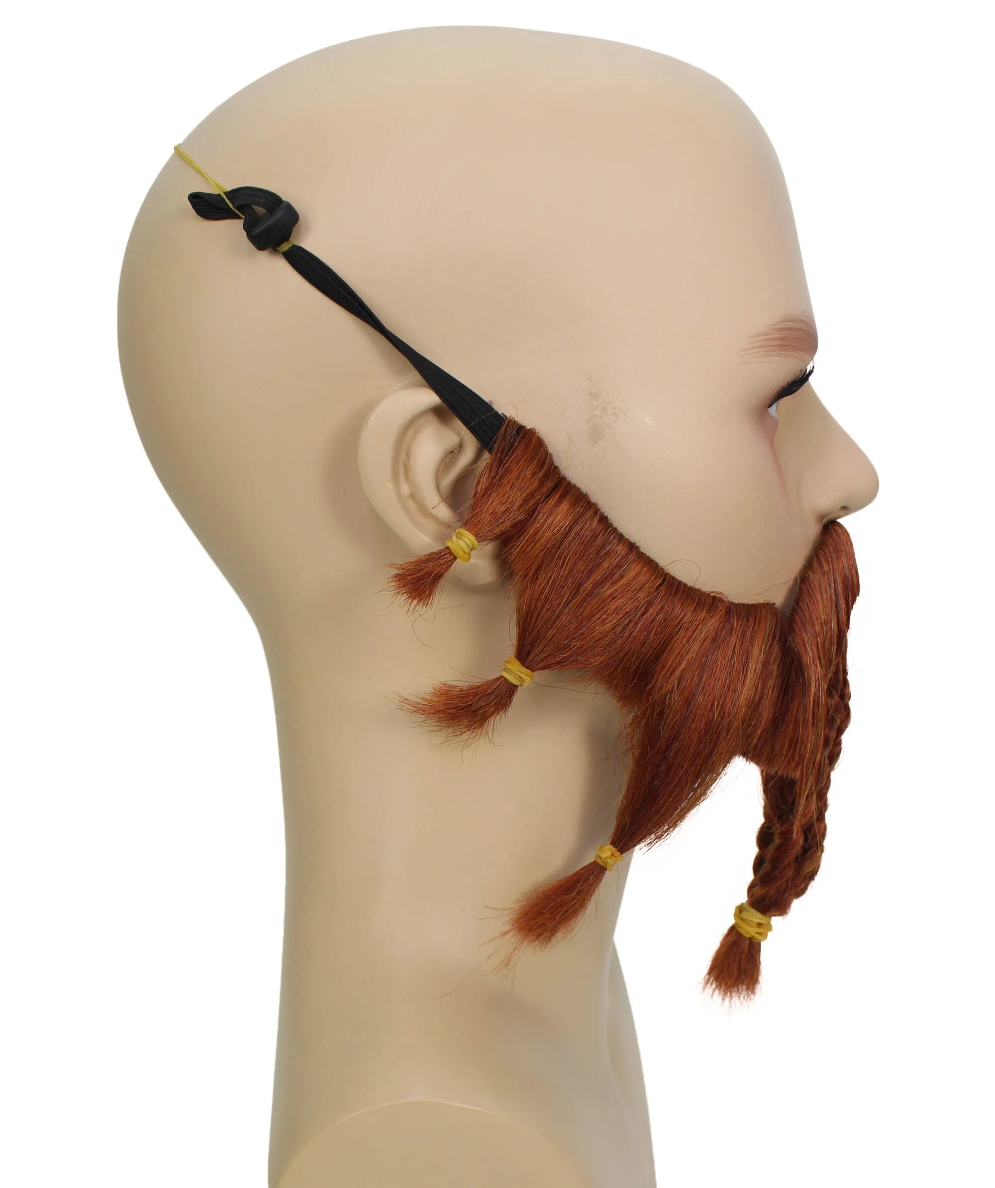 HPO Adult Men's Brown Mustache & Beard Set| Perfect for Halloween and Cosplay| Flame-retardant Synthetic Material