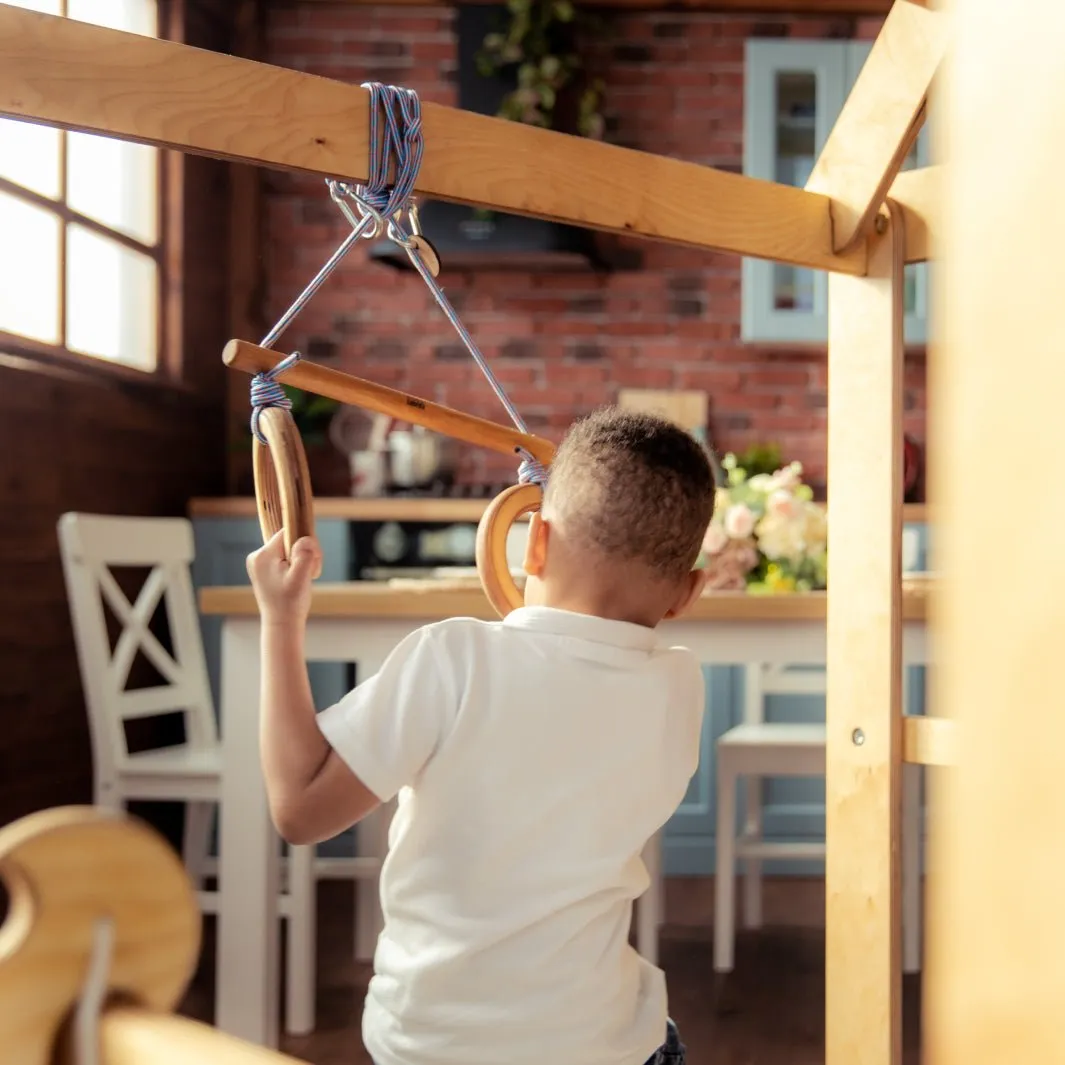 Indoor Wooden Playhouse - With Swings And Seesaw