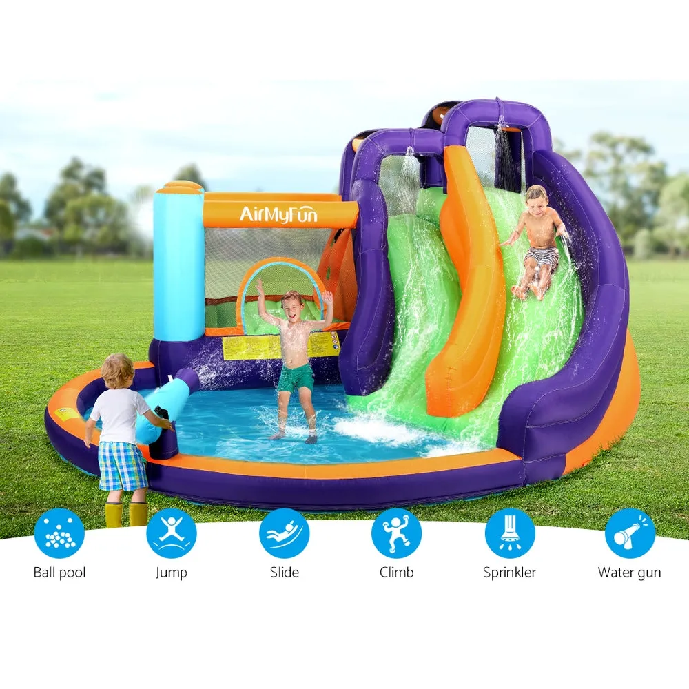 Inflatable Water Park with Dual Slide & Trampoline - AirMyFun