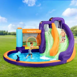 Inflatable Water Park with Dual Slide & Trampoline - AirMyFun