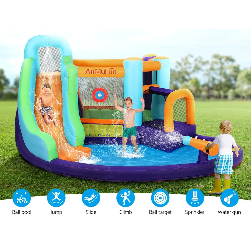 Inflatable Water Slide Park with Cannon & Trampoline - AirMyFun