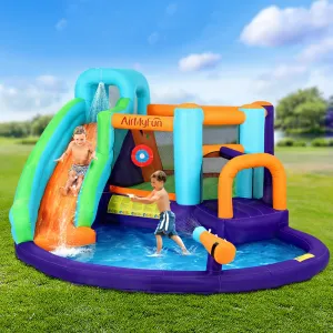 Inflatable Water Slide Park with Cannon & Trampoline - AirMyFun