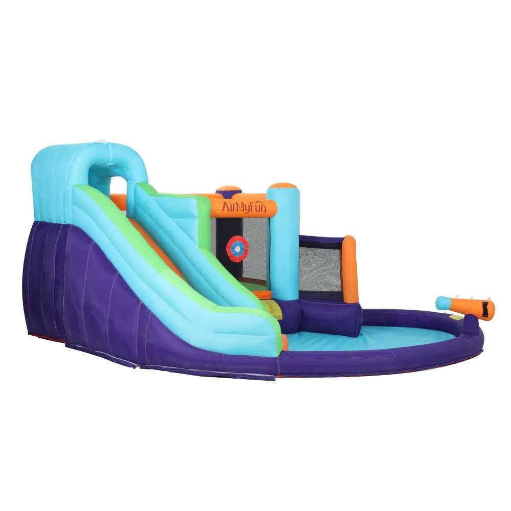 Inflatable Water Slide Park with Cannon & Trampoline - AirMyFun