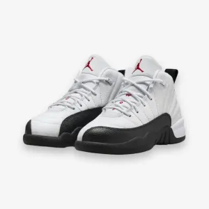 Jordan 12 Retro PS White Gym Red Black Pre School Sizes 151186-162