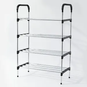 Kuber Industries (Pack 2) 5 Layer Shoe Rack | Footwear Holder | Shoe Storage Organizer Cabinet | Multi-Layer Adjustable shoe rack stand | Easy Assembly Sturdy Shoe Tower | Black & Silver