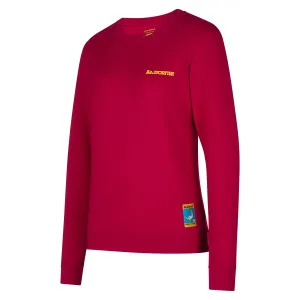 La Sportiva Women&#x27;s Climbing On The Moon Sweatshirt Fucsia/Giallo | Buy La Sportiva Women&#x27;s Climbing On The Moon Sweatshirt Fucsia/Giallo here | Outnorth