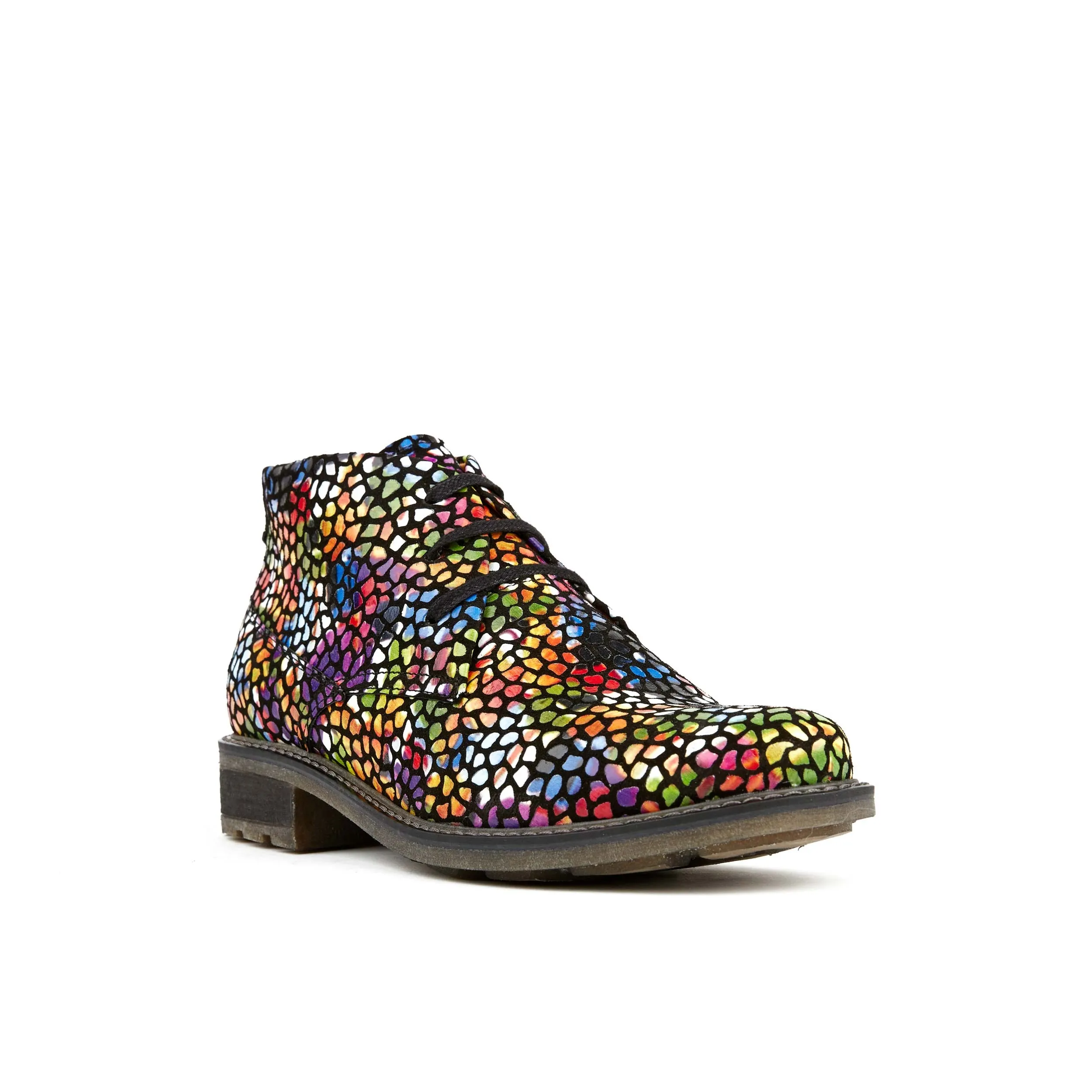 Laviva - Pop Art - Women's round toe wide fitted leather ankle boot