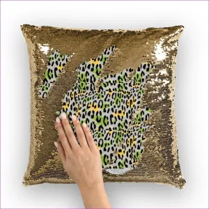 Leopard Splash Leopard Splash Sequin Cushion Cover