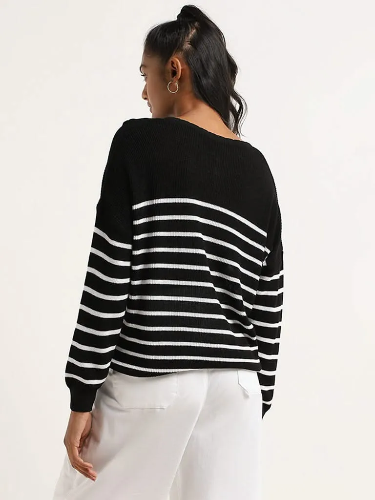 LOV Black Striped Sweater