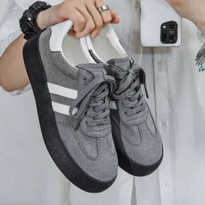 Men Fashion Patchwork Canvas Flat Casual Training Sneakers