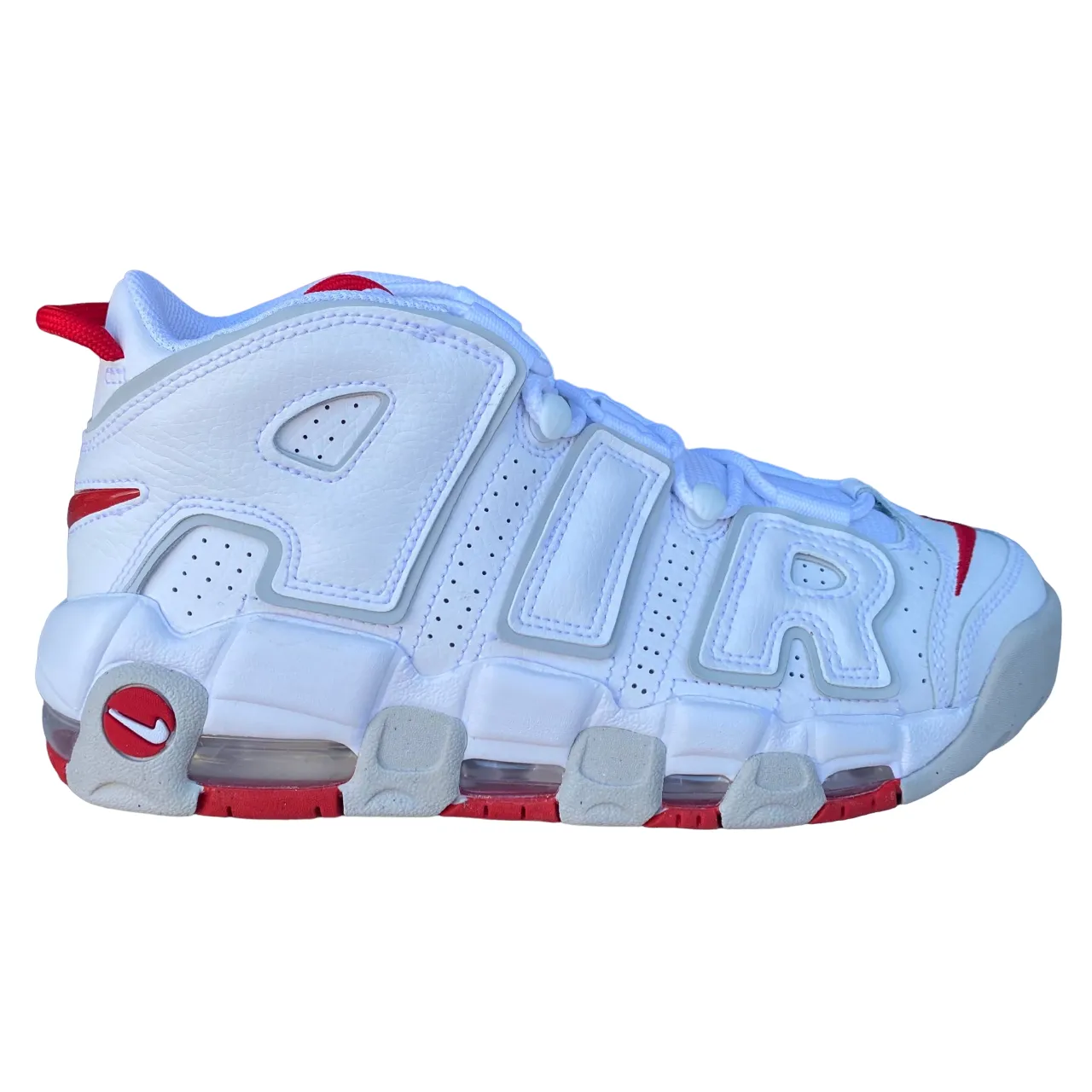 Nike scarpa sneakers Air More Uptempo '96 DX8965-100 bianco-rosso-grigio