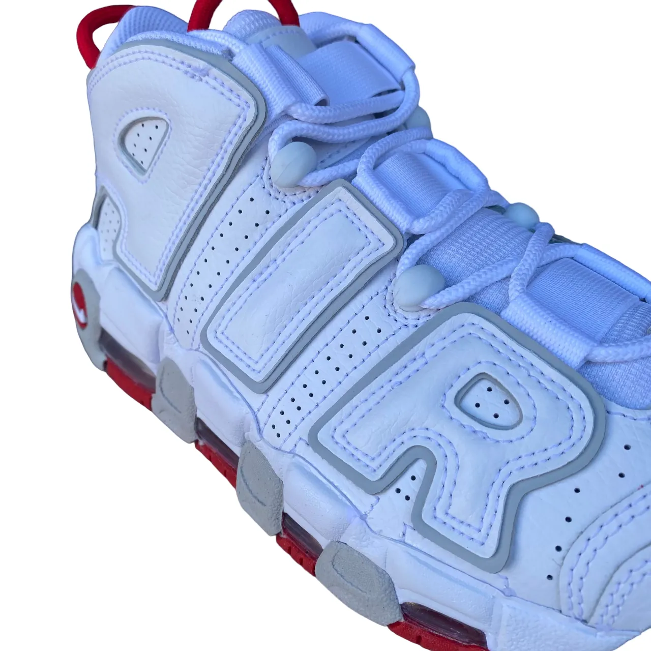 Nike scarpa sneakers Air More Uptempo '96 DX8965-100 bianco-rosso-grigio