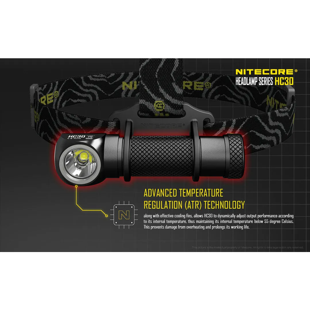 Nitecore HC30 1x 18650 / 2x CR123 1000 Lumens CREE XM-L2 LED Headlamp