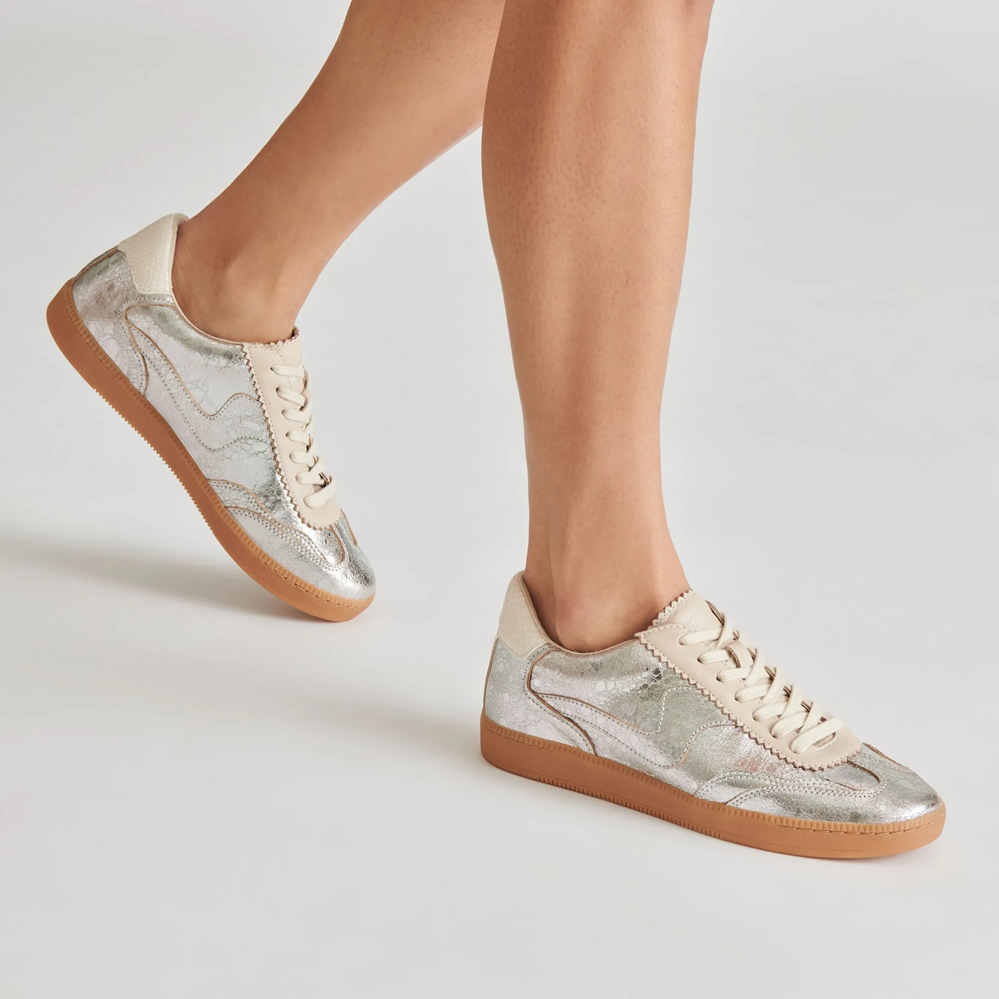 NOTICE SNEAKERS SILVER DISTRESSED LEATHER - re:vita