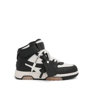 Out Of Office Mid Top Leather Sneakers in Black/White