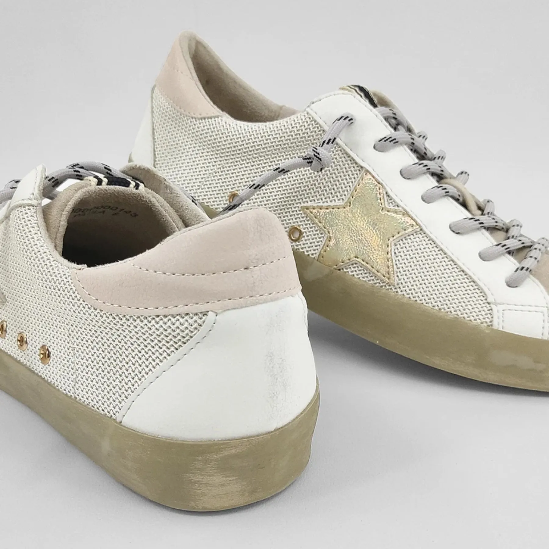 Paula  Gold Mesh Sneakers