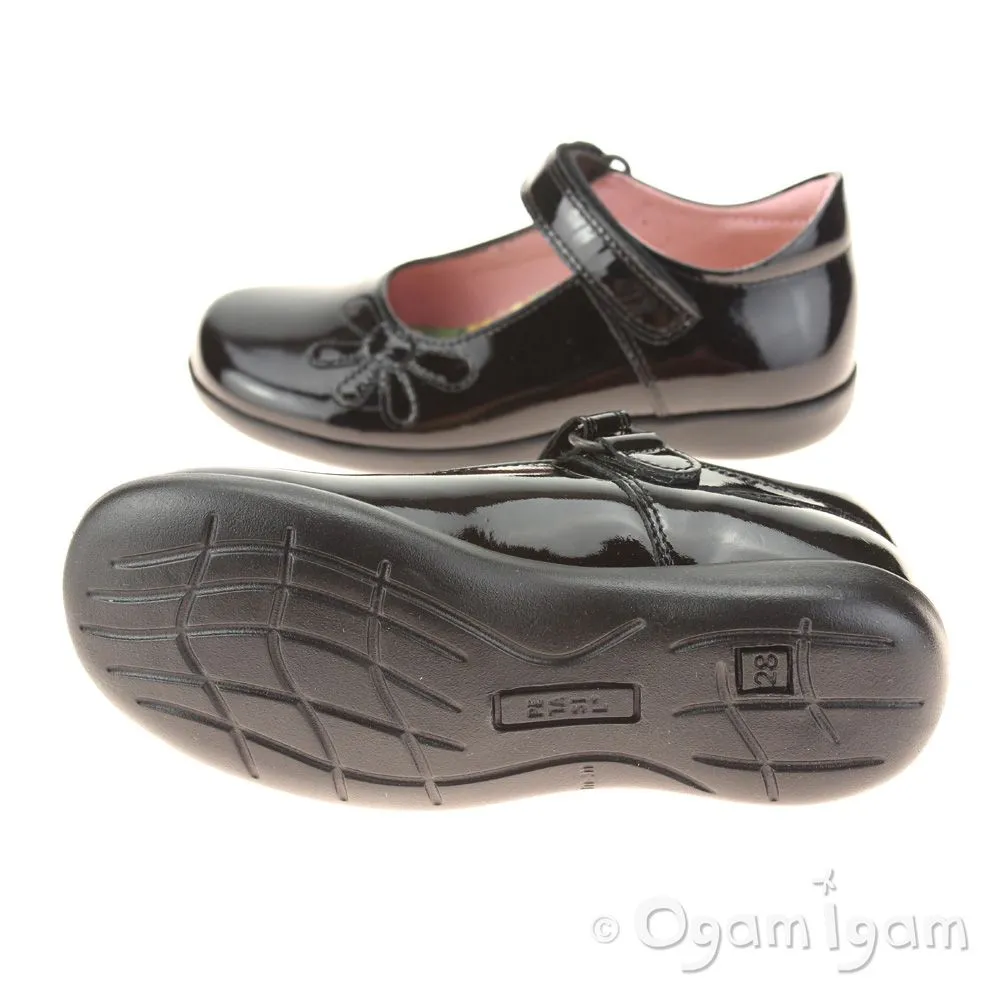 Petasil Bonnie Girls Black Patent School Shoe