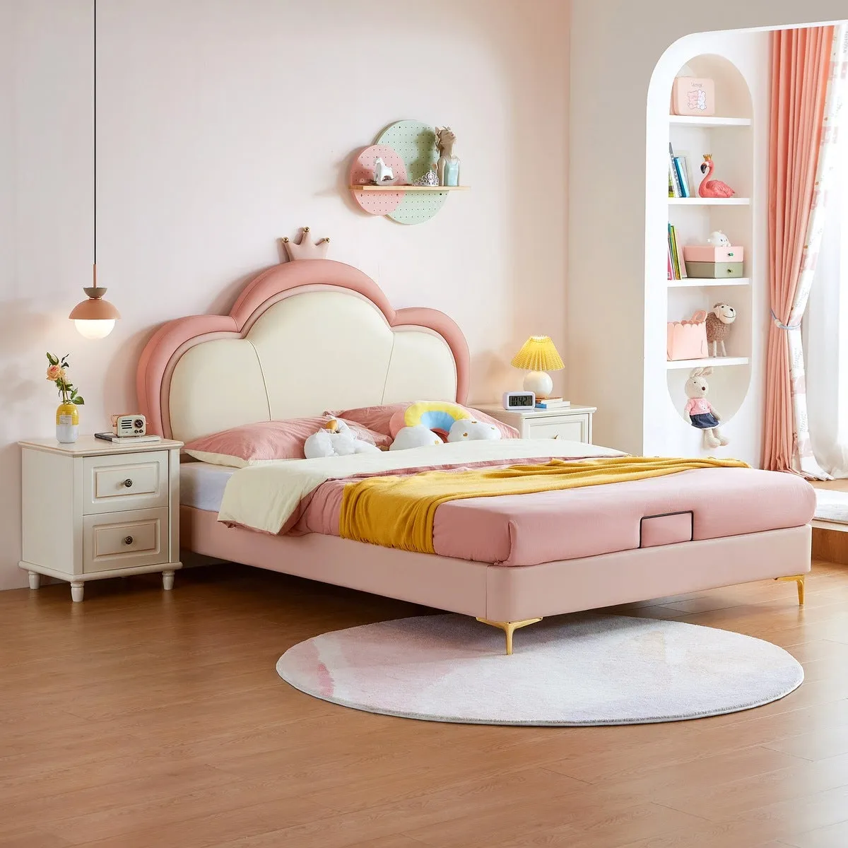 Pink Cloud Princess Bed with Mattress