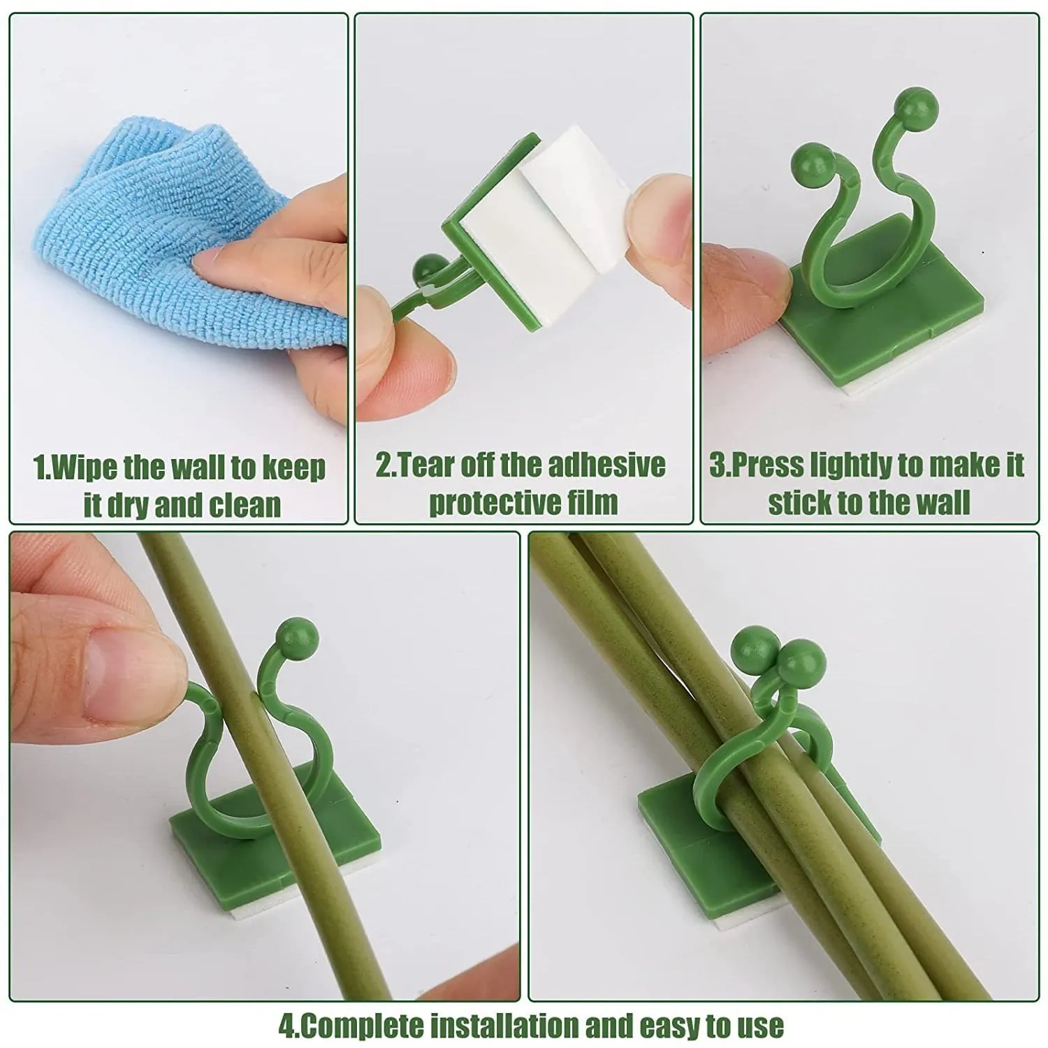 Plant Climbing Wall Clips Self-Adhesive Money Plant Support Clips Vine Plant Climbing Fixing Clip (10 Pcs Set)