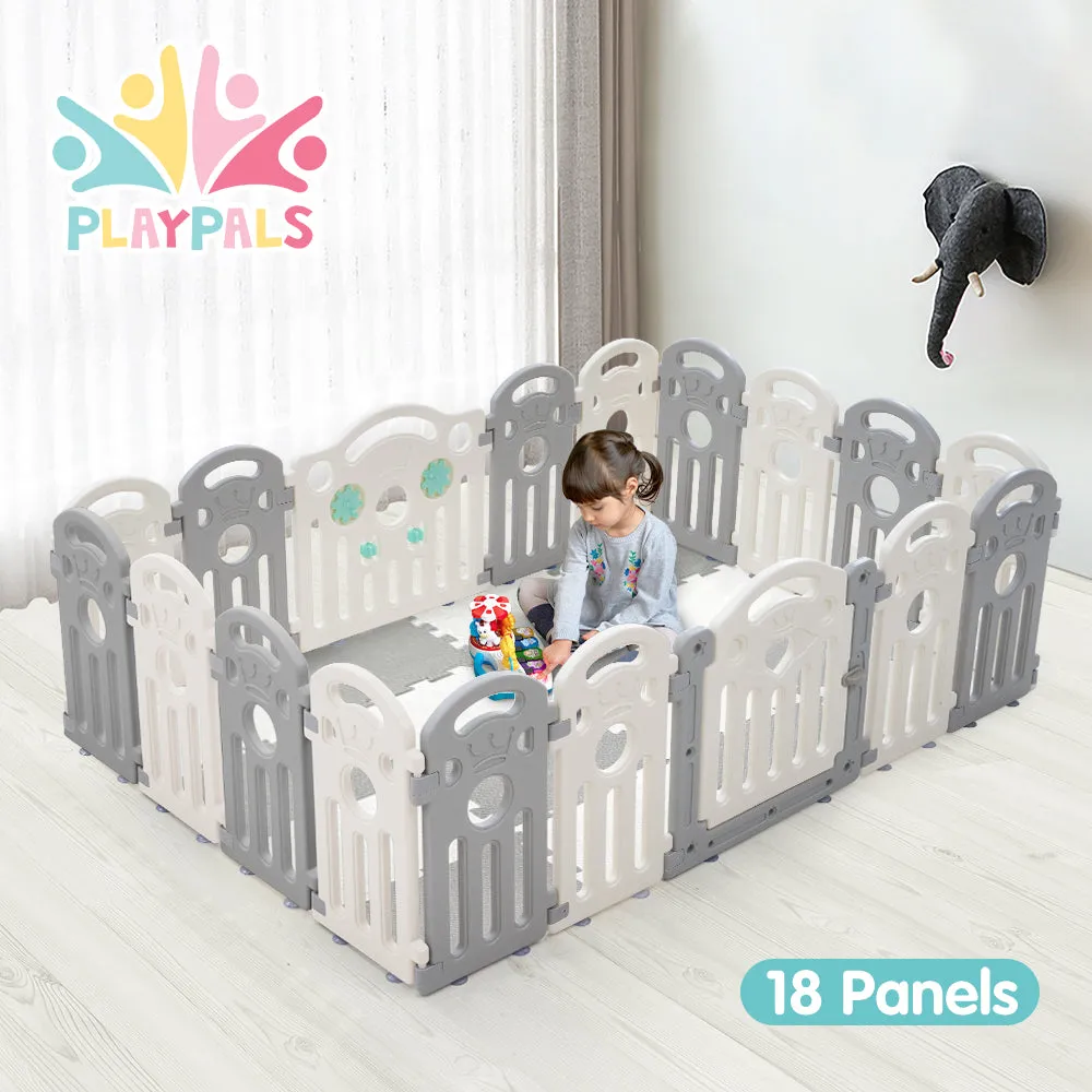 Playpals Kids Playpen Baby Safety Gate Toddler Fence Child Play 18/22/24 Panels