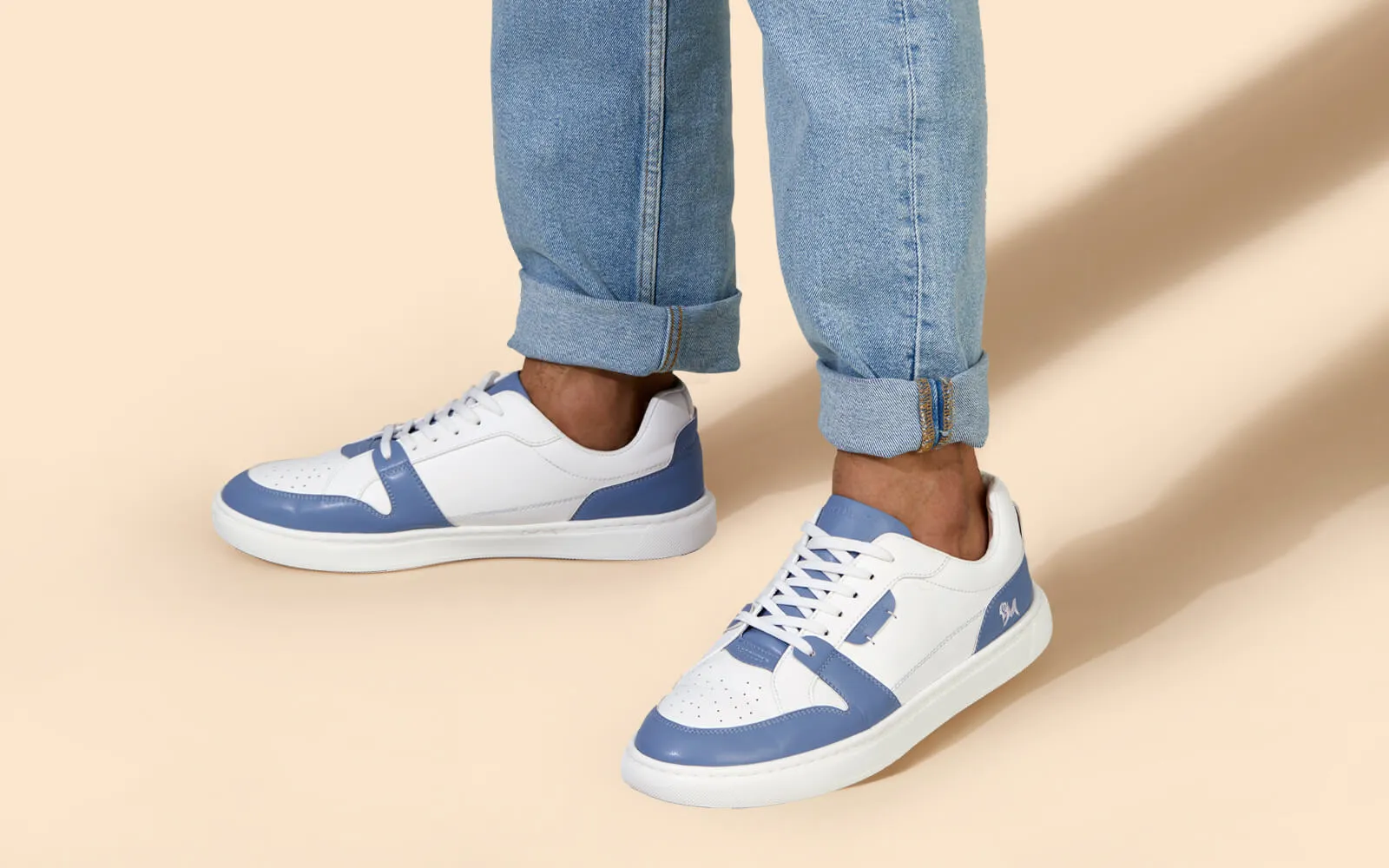 Retro Slick Sneakers : Blue and White