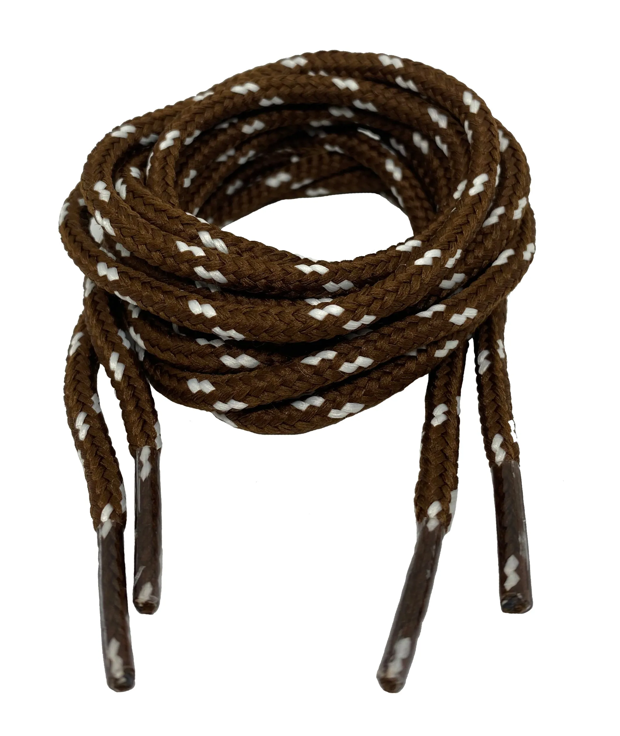 Round Chocolate Brown and Cream Fleck Bootlaces - 4mm wide