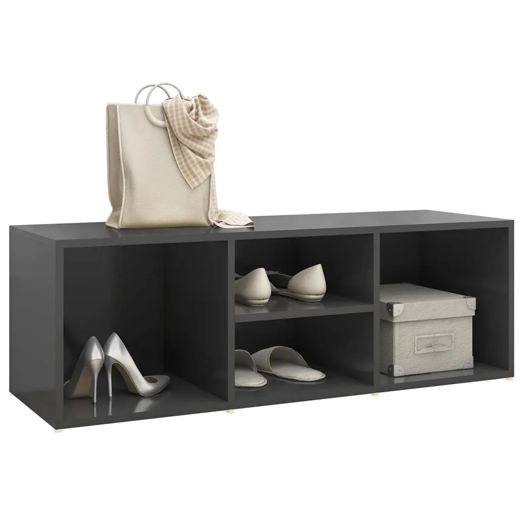 Shoe Storage Bench Grey 105x35x35 cm Chipboard