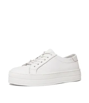 Sion White Leather Sneakers