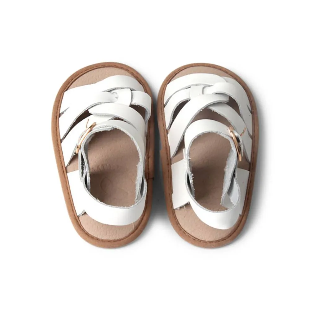 Snow White Weave Leather Baby Sandal