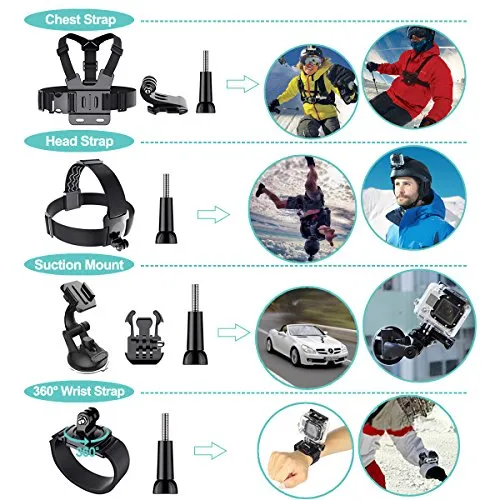 Soft Digits 50 in 1 Action Camera Accessories Kit