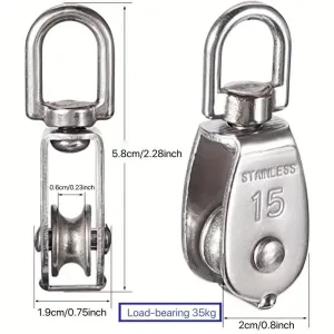 Stainless Steel Pulley 35250kg Load  Ideal for Hauling  Climbing