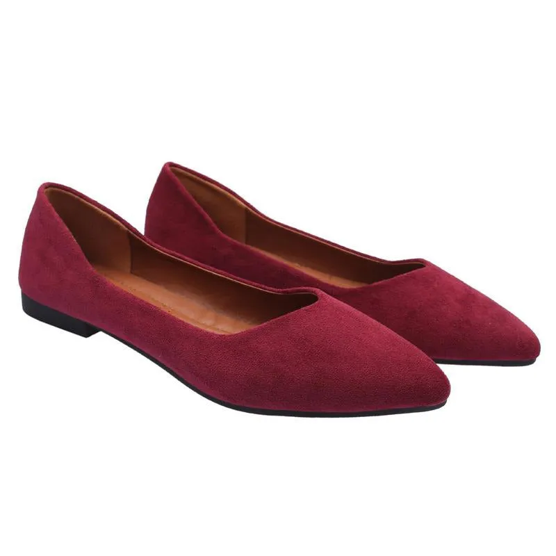 Suede Minimalist Point Toe Flats