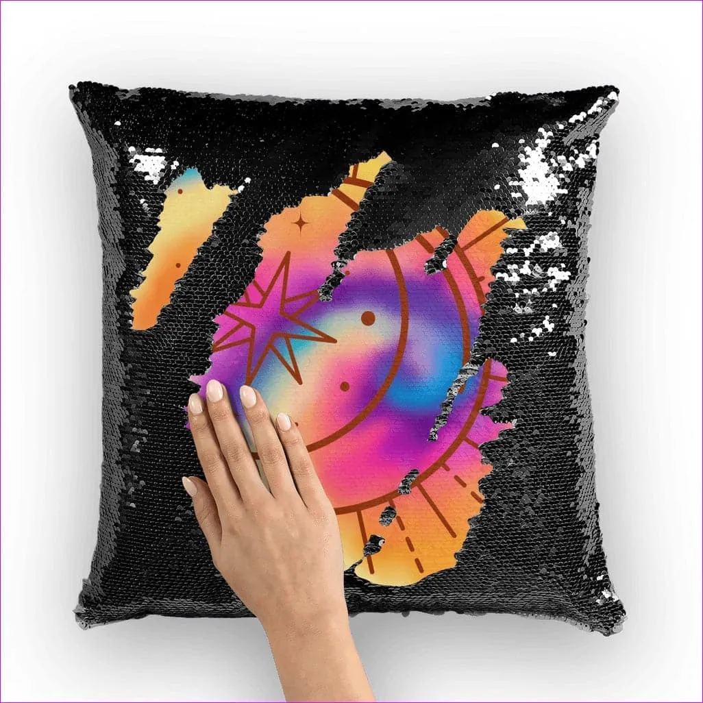 Tie-Dye Moon Sequin Pillow