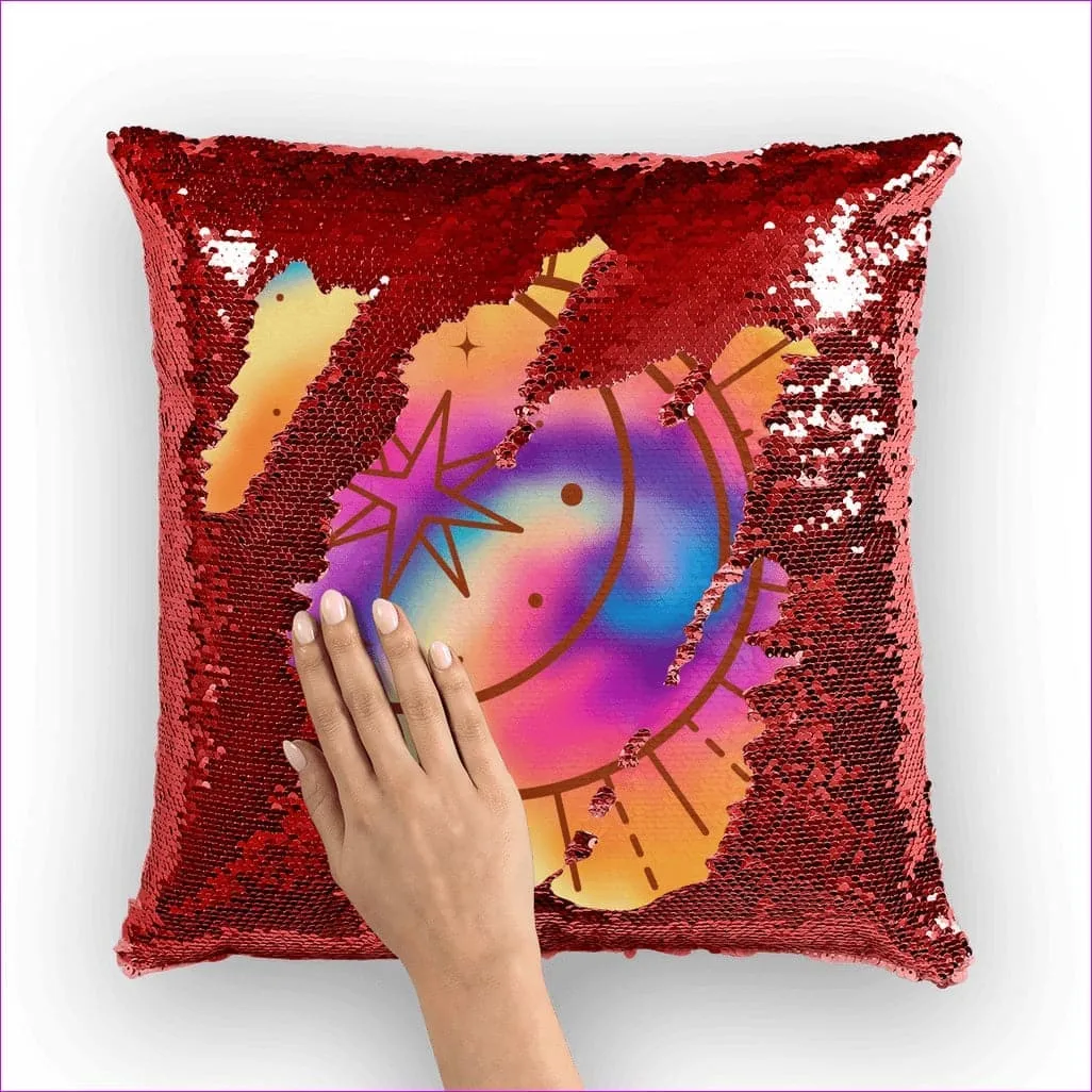 Tie-Dye Moon Sequin Pillow