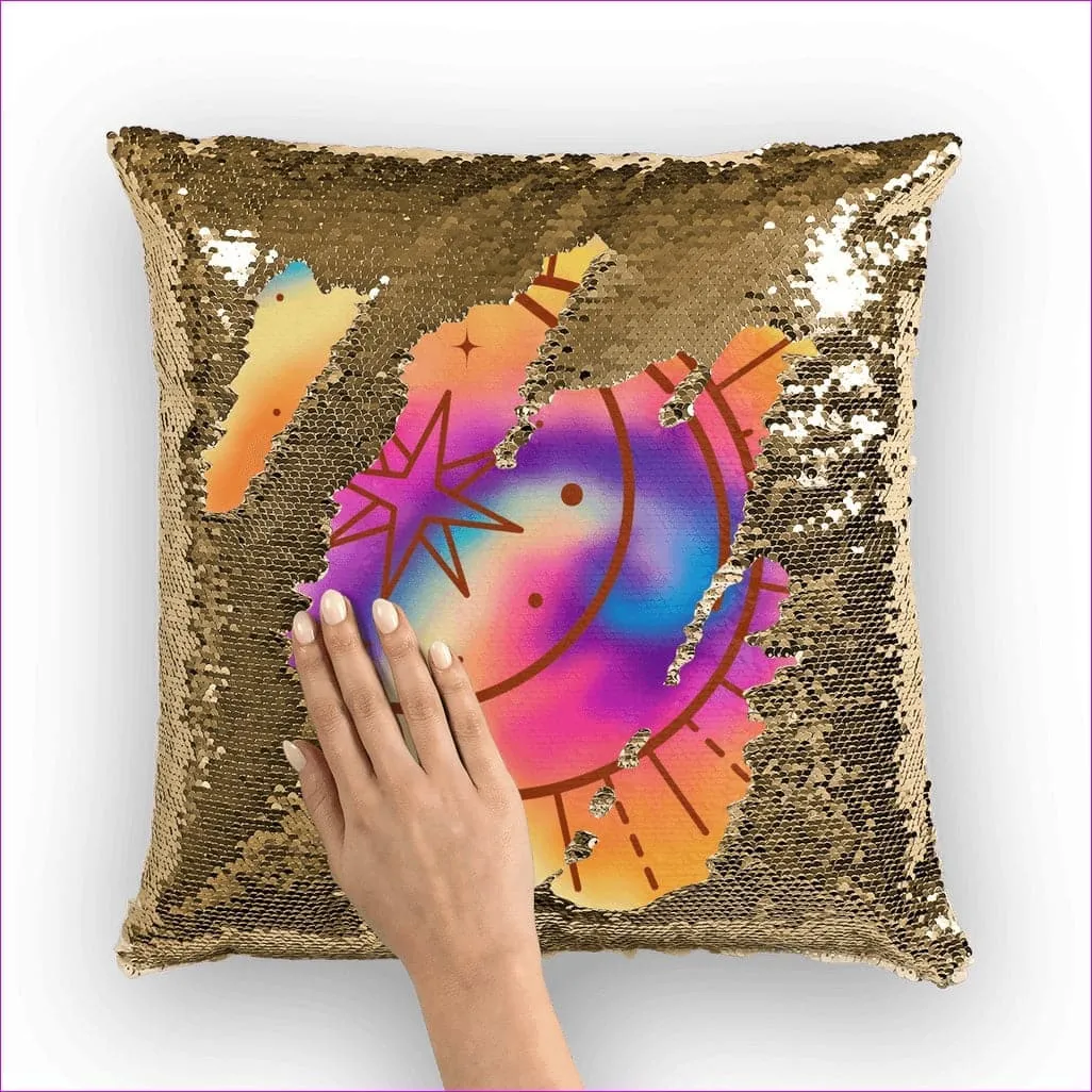 Tie-Dye Moon Sequin Pillow