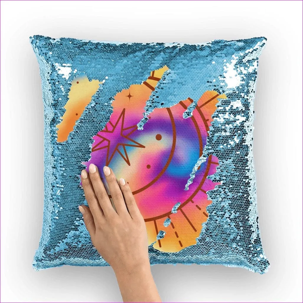 Tie-Dye Moon Sequin Pillow