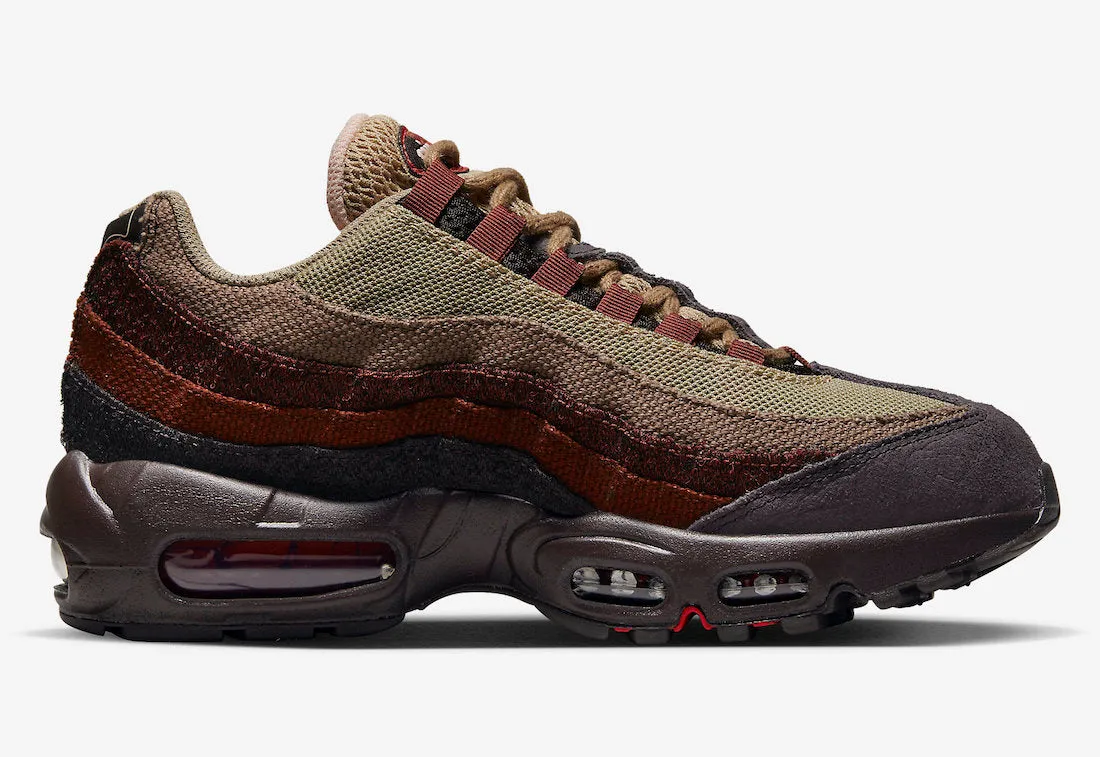 WOMEN'S NIKE AIR MAX 95 BROWN BASALT/UNIVERSITY RED-OXEN BROWN DZ4710-200