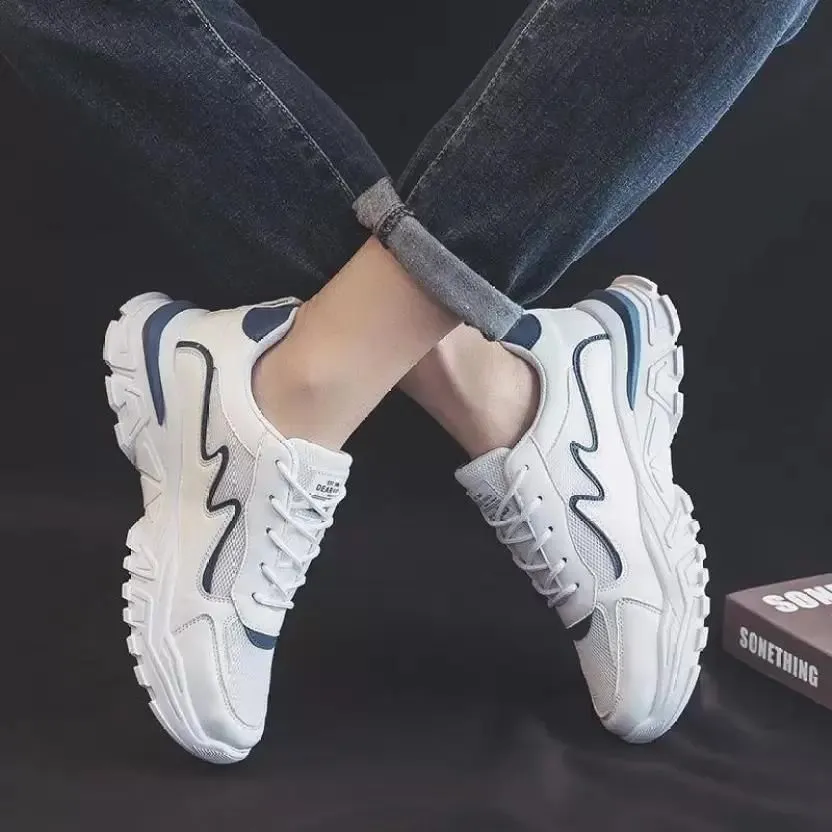 Women's White and Black Sneakers - Synthetic Leather Casual Shoes