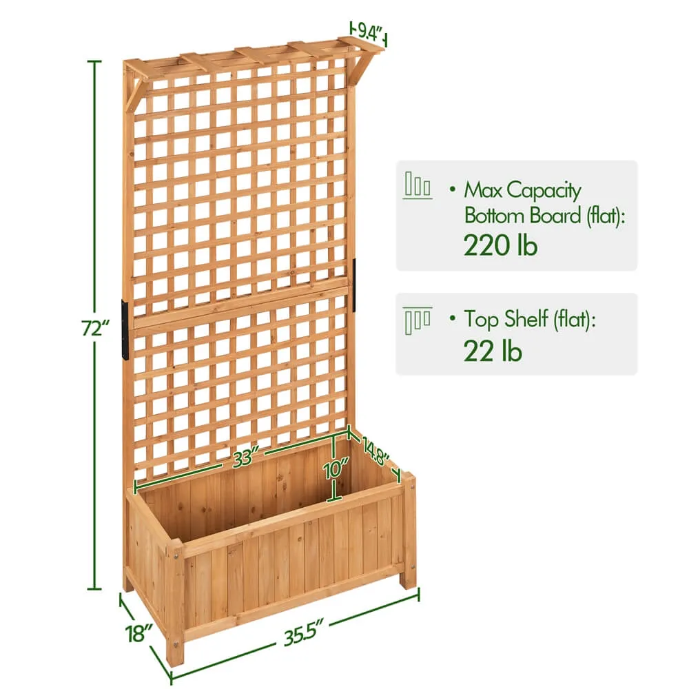 Yaheetech 72" H Wood Planter Raised Bed